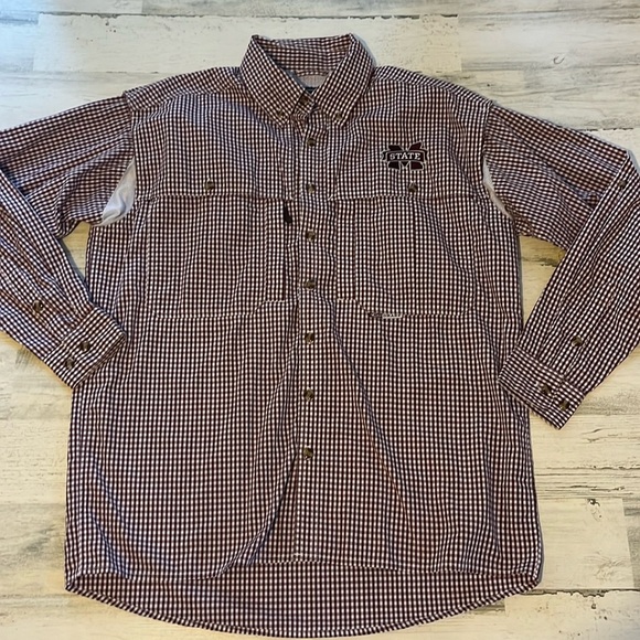 Drake Mississippi State Long Sleeve Button Down Size Small - Picture 1 of 11